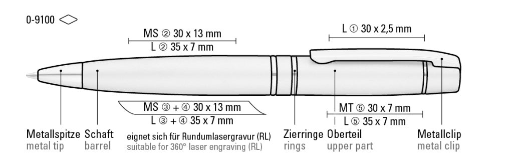 UMA VIP Drehkugelschreiber – Druckskizze