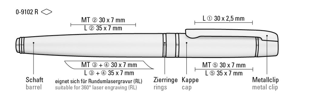 UMA VIP R Rollerball – Druckskizze