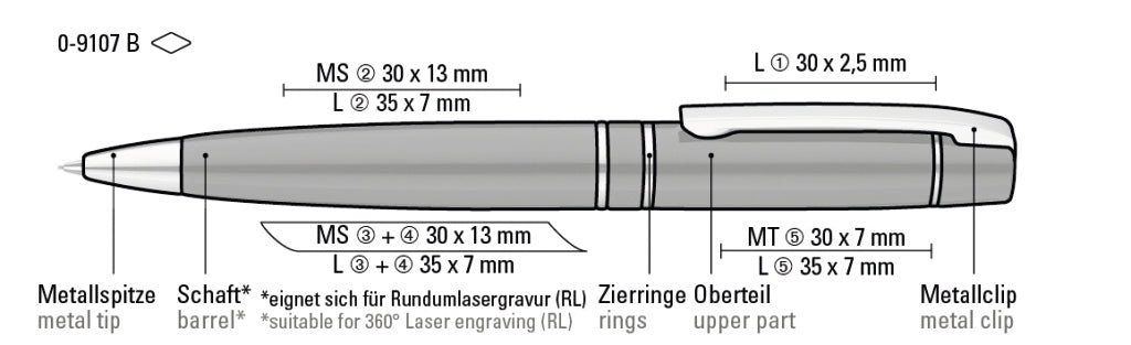 UMA VIP B Drehbleistift – Druckskizze