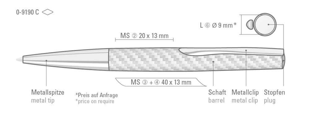 UMA ELEGANCE C Drehkugelschreiber – Druckskizze
