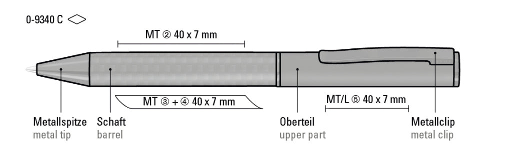 UMA MOOD CARBON Drehkugelschreiber – Druckskizze