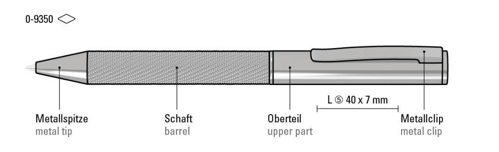 UMA MESH Drehkugelschreiber – Druckskizze