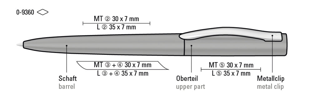 UMA TITAN ONE Drehkugelschreiber – Druckskizze