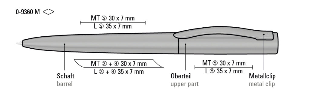 UMA TITAN ONE M Drehkugelschreiber – Druckskizze