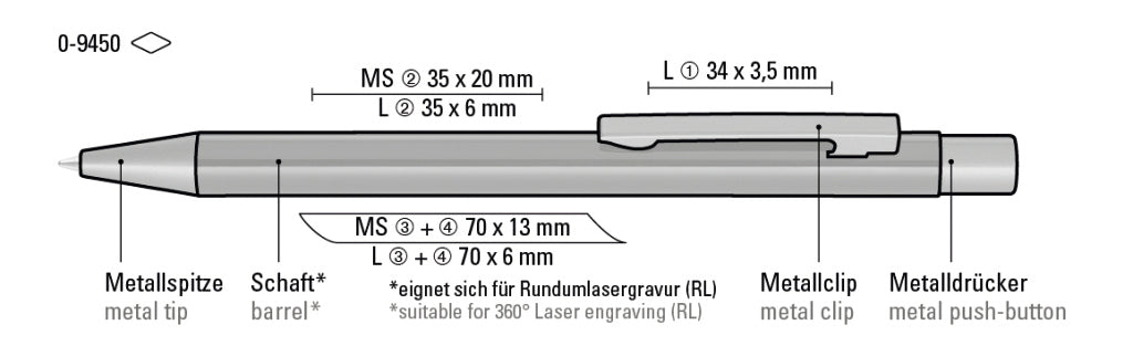 UMA STRAIGHT Druckkugelschreiber – Druckskizze