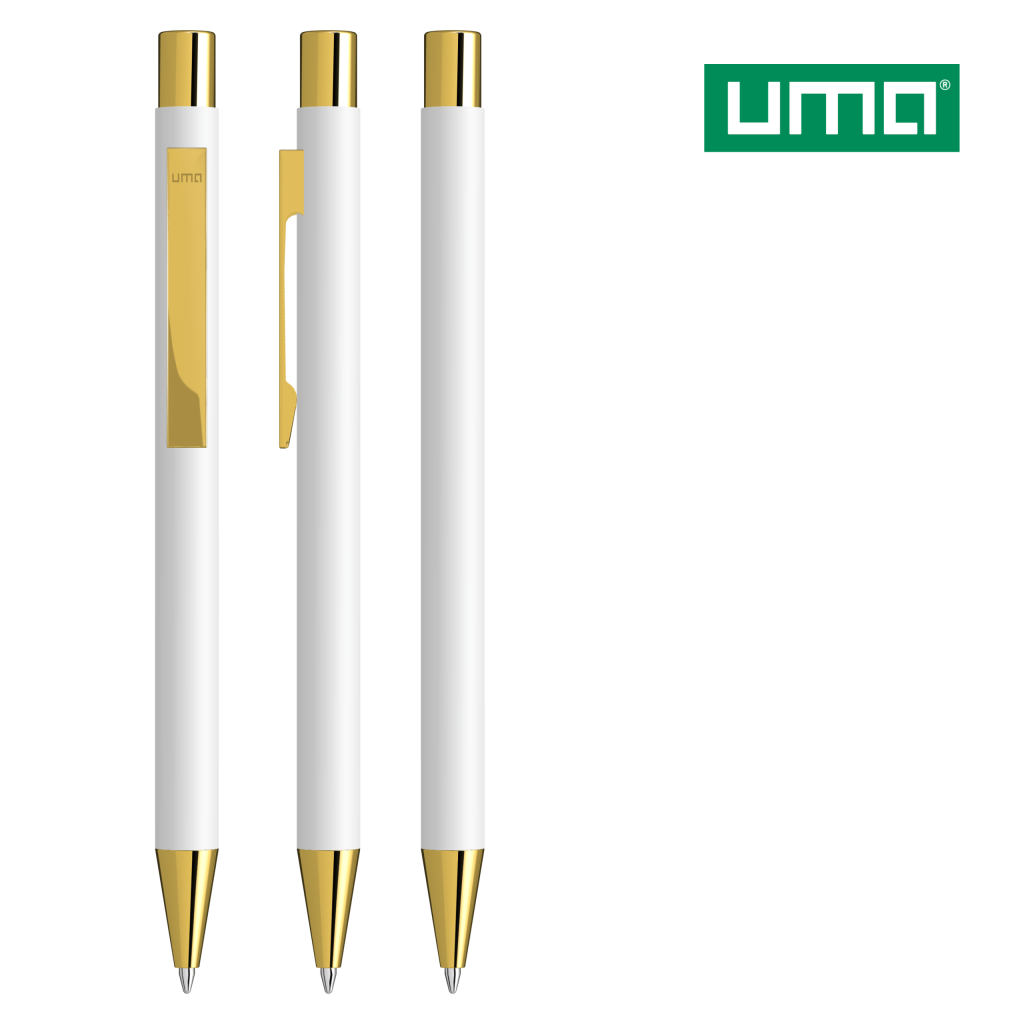 UMA STRAIGHT GO Druckkugelschreiber – Weiß