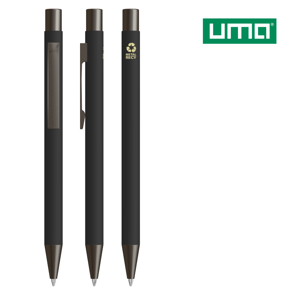 UMA STRAIGHT GUM RECY Druckkugelschreiber – Schwarz