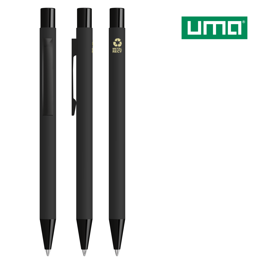 UMA STRAIGHT M GUM RECY Druckkugelschreiber – Schwarz