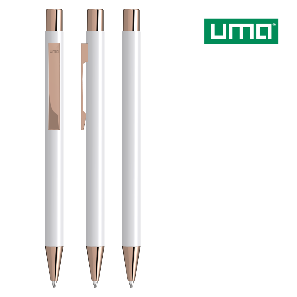 UMA STRAIGHT RO-GO Druckkugelschreiber – Weiß