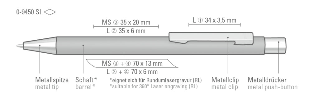 UMA STRAIGHT SI Druckkugelschreiber – Druckskizze