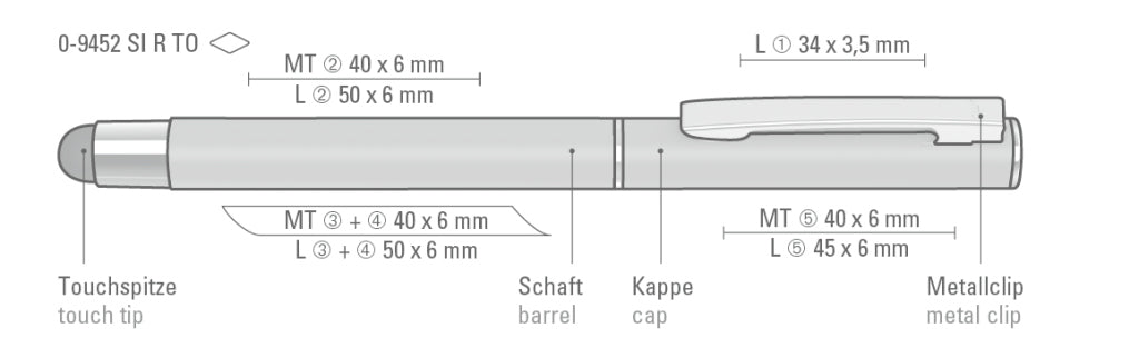 UMA STRAIGHT SI R TOUCH Rollerball – Druckskizze