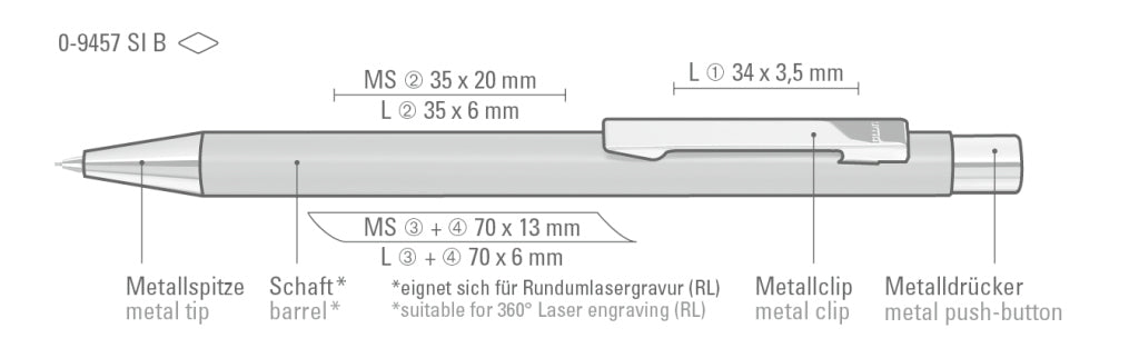 UMA STRAIGHT SI B Druckbleistift – Druckskizze