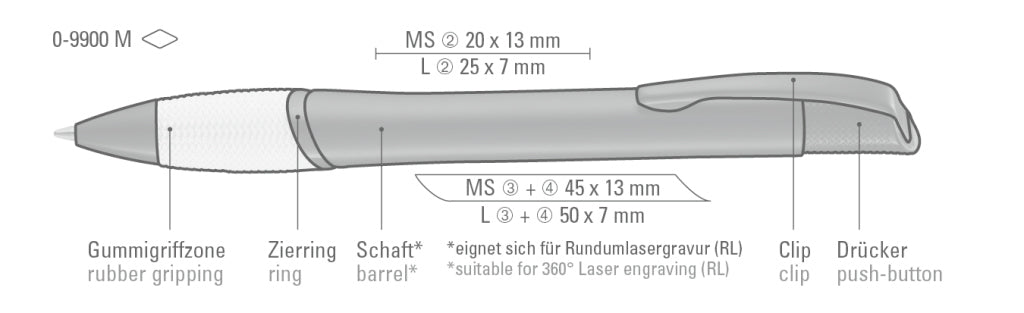 UMA OPERA M Druckkugelschreiber – Druckskizze