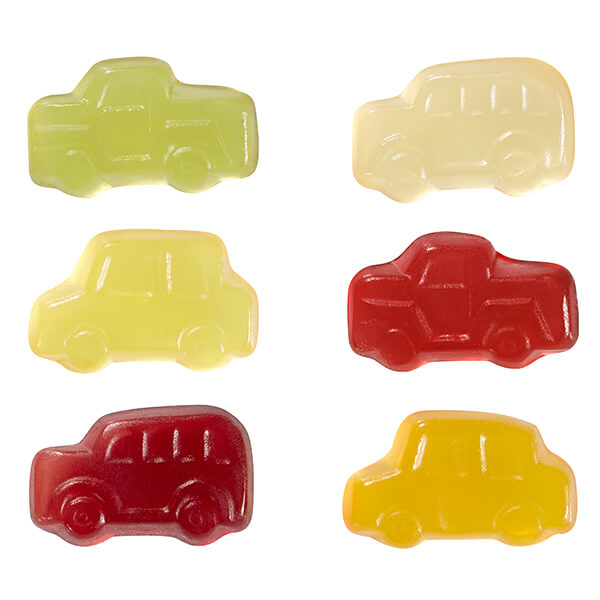 Fruchtgummi STANDARD-Formen 15 g im kompostierbaren Tütchen – Nostalgie-Cars