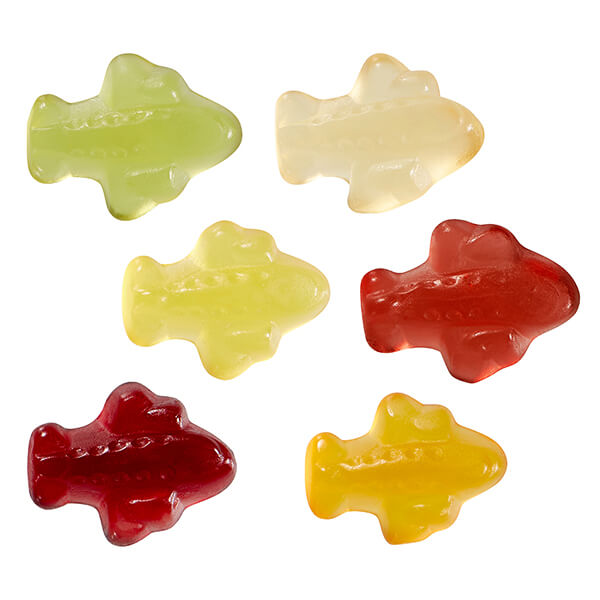Fruchtgummi STANDARD-Formen 10 g im kompostierbaren Tütchen – Flugzeugee