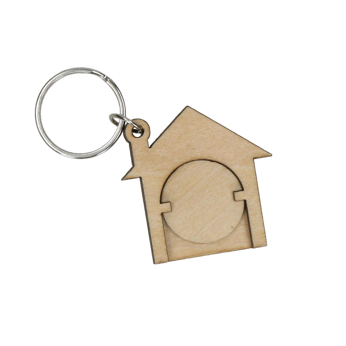 Holzchip-Schlüsselanhänger „House“