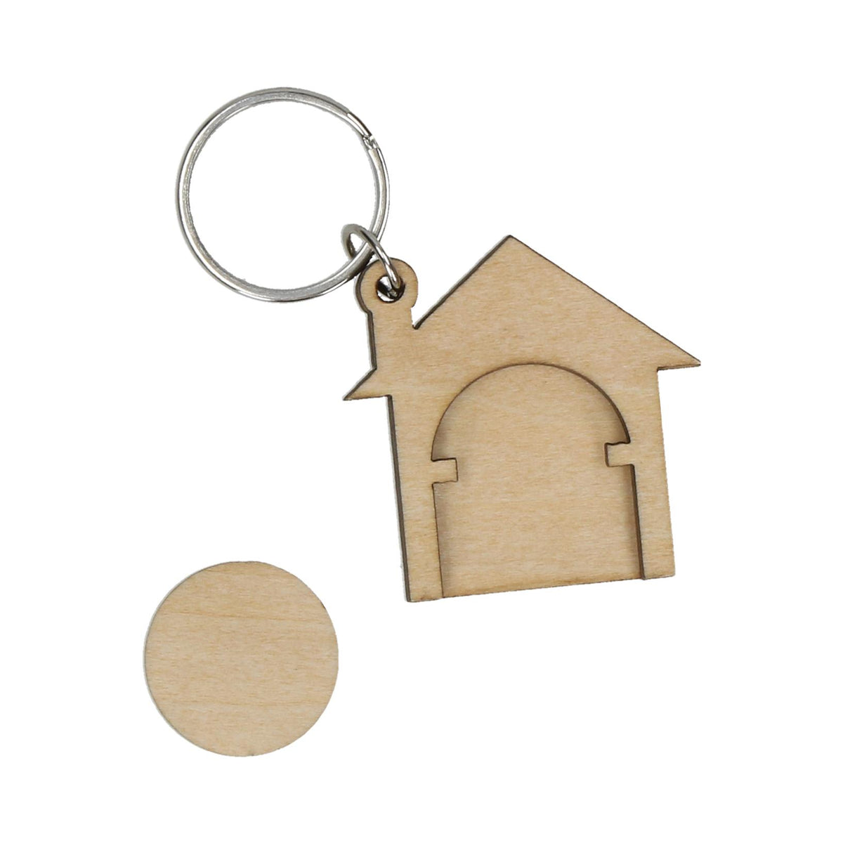 Holzchip-Schlüsselanhänger „House“ – Detailansicht
