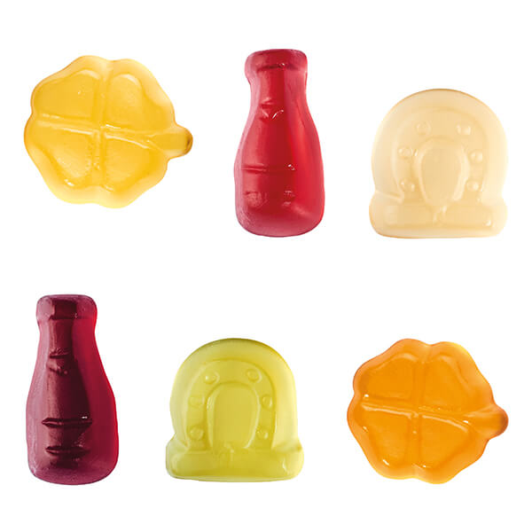 Fruchtgummi STANDARD-Formen 10 g im kompostierbaren Tütchen – Silvester (saisonal)