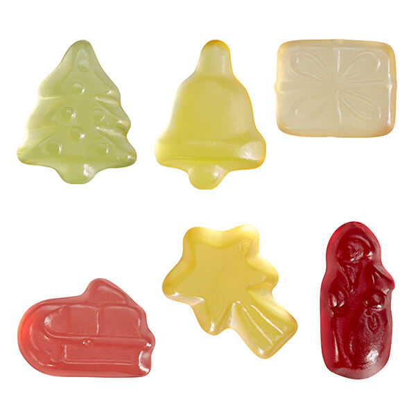 Fruchtgummi STANDARD-Formen 15 g im kompostierbaren Tütchen – Weihnachten (saisonal)