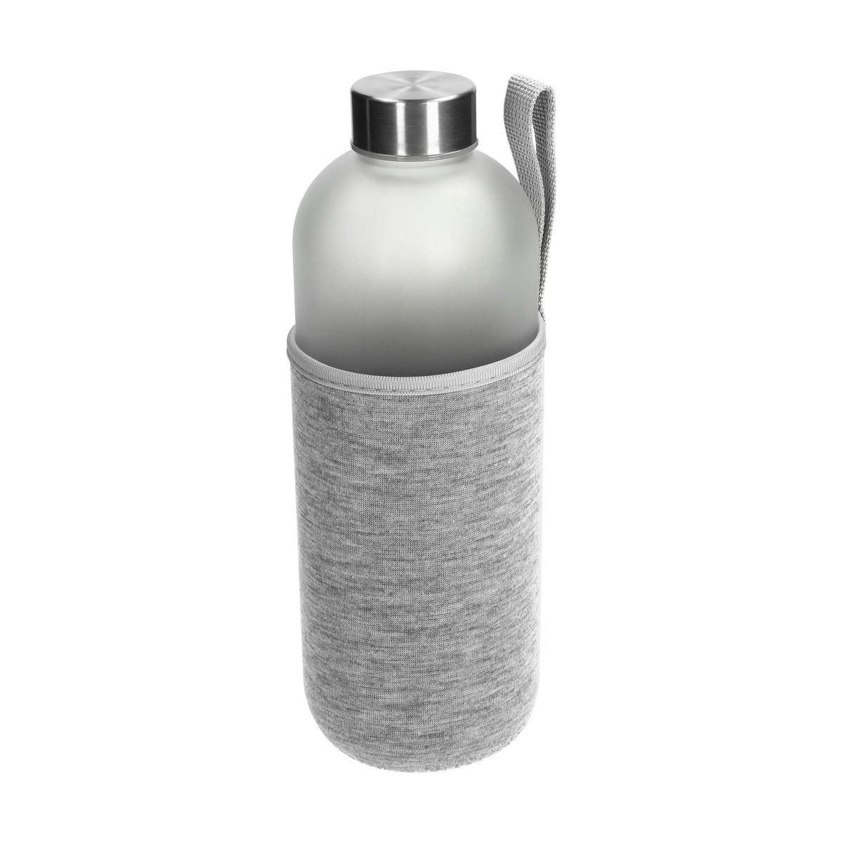 Glasflasche mit Hülle „Iced“ 1,0 l als Werbeartikel mit Logo