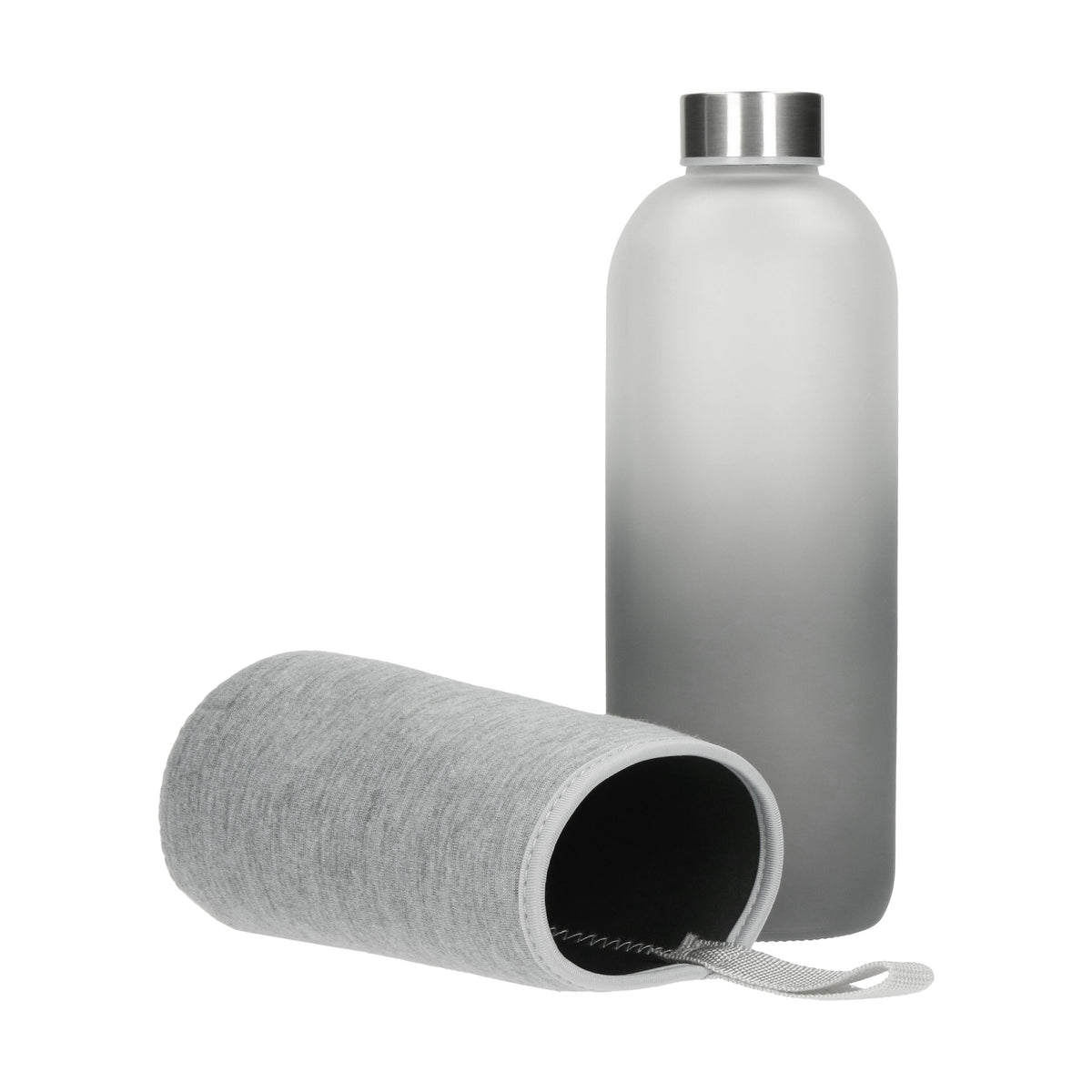 Glasflasche mit Hülle „Iced“ 1,0 l als Werbeartikel mit Logo