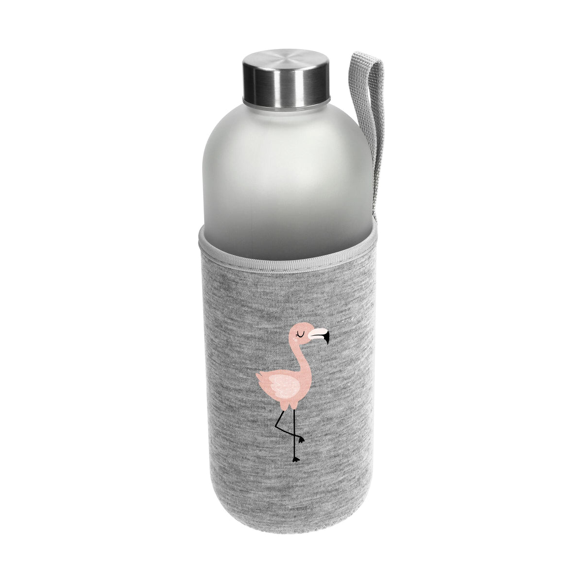 Glasflasche mit Hülle „Iced“ 1,0 l als Werbeartikel mit Logo