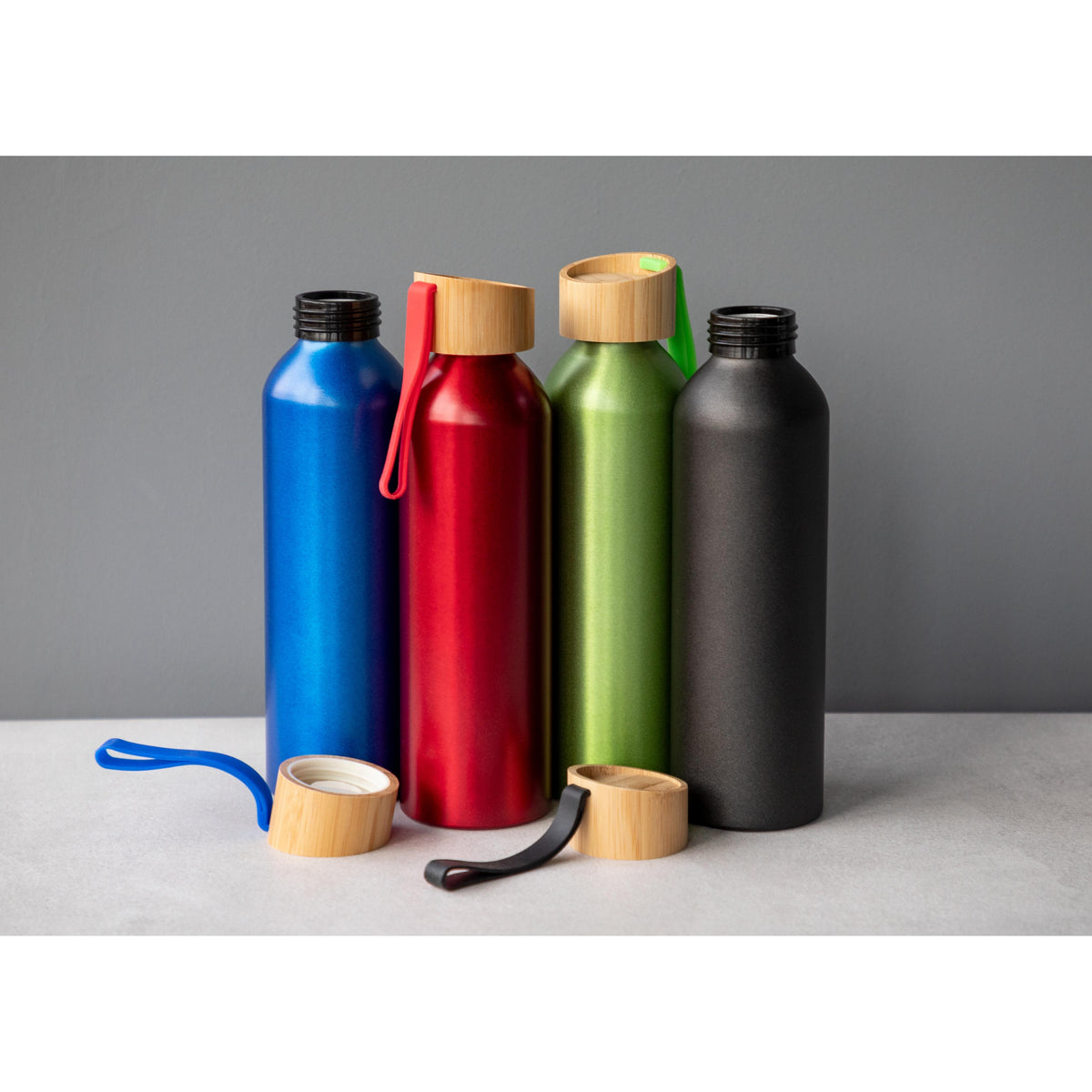 Aluminiumflasche „Bamboo“ 0,6 l als Werbeartikel mit Logo