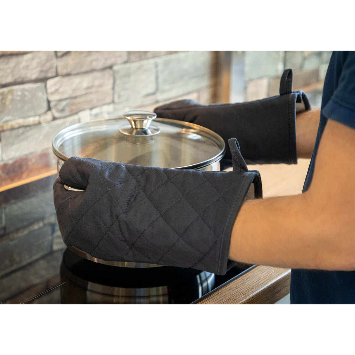 Ofenhandschuh „Heat resistant“, 2er Set als Werbeartikel mit Logo