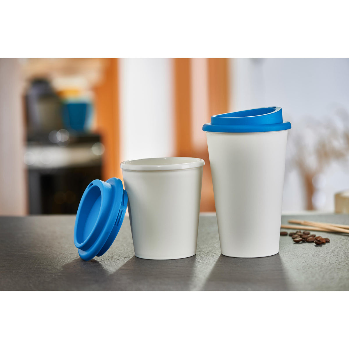 Kaffeebecher „Premium“, small upcycling als Werbeartikel mit Logo