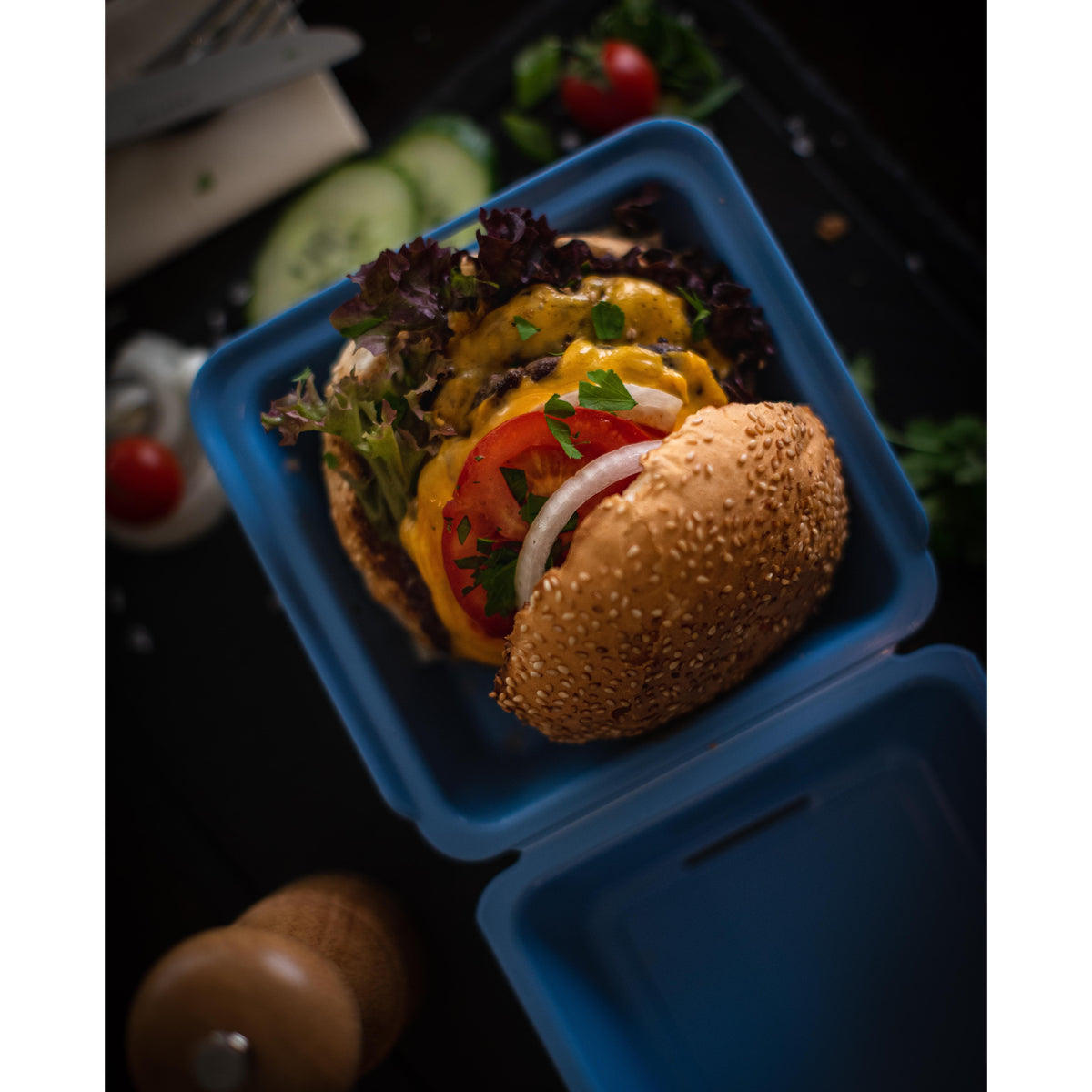 Burgerbox „ToGo“ als Werbeartikel mit Logo