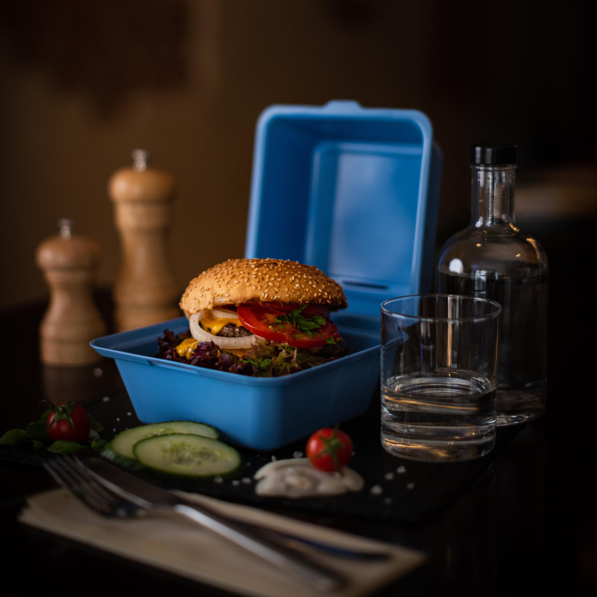 Burgerbox „ToGo“ als Werbeartikel mit Logo