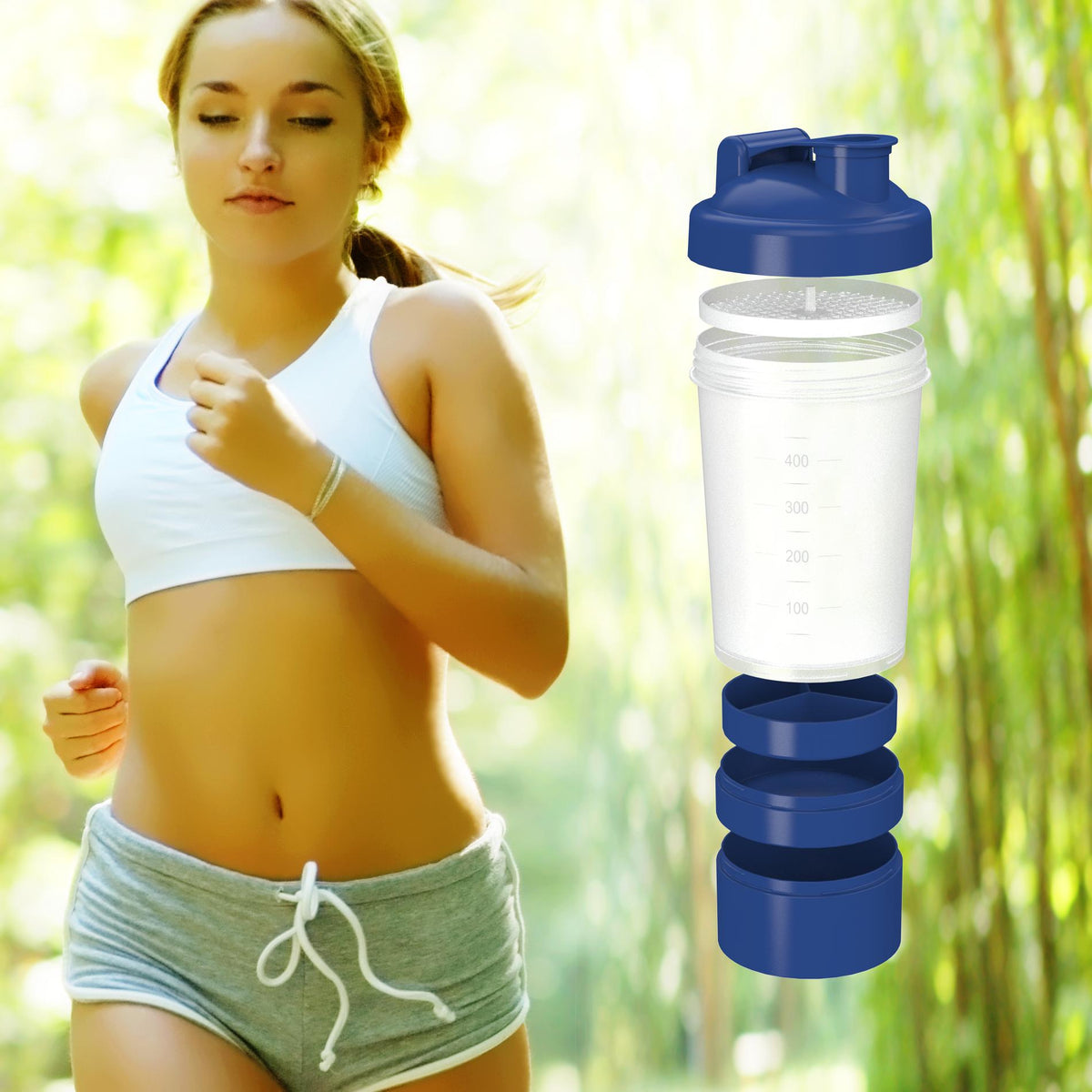 Shaker „Protein“, Pro 2+, 0,40 l als Werbeartikel mit Logo