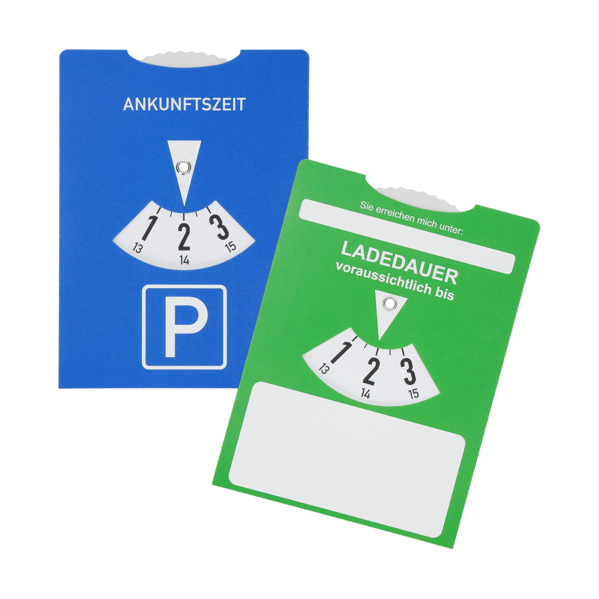 Papp-Parkscheibe „E-Mobility“ als Werbeartikel mit Logo