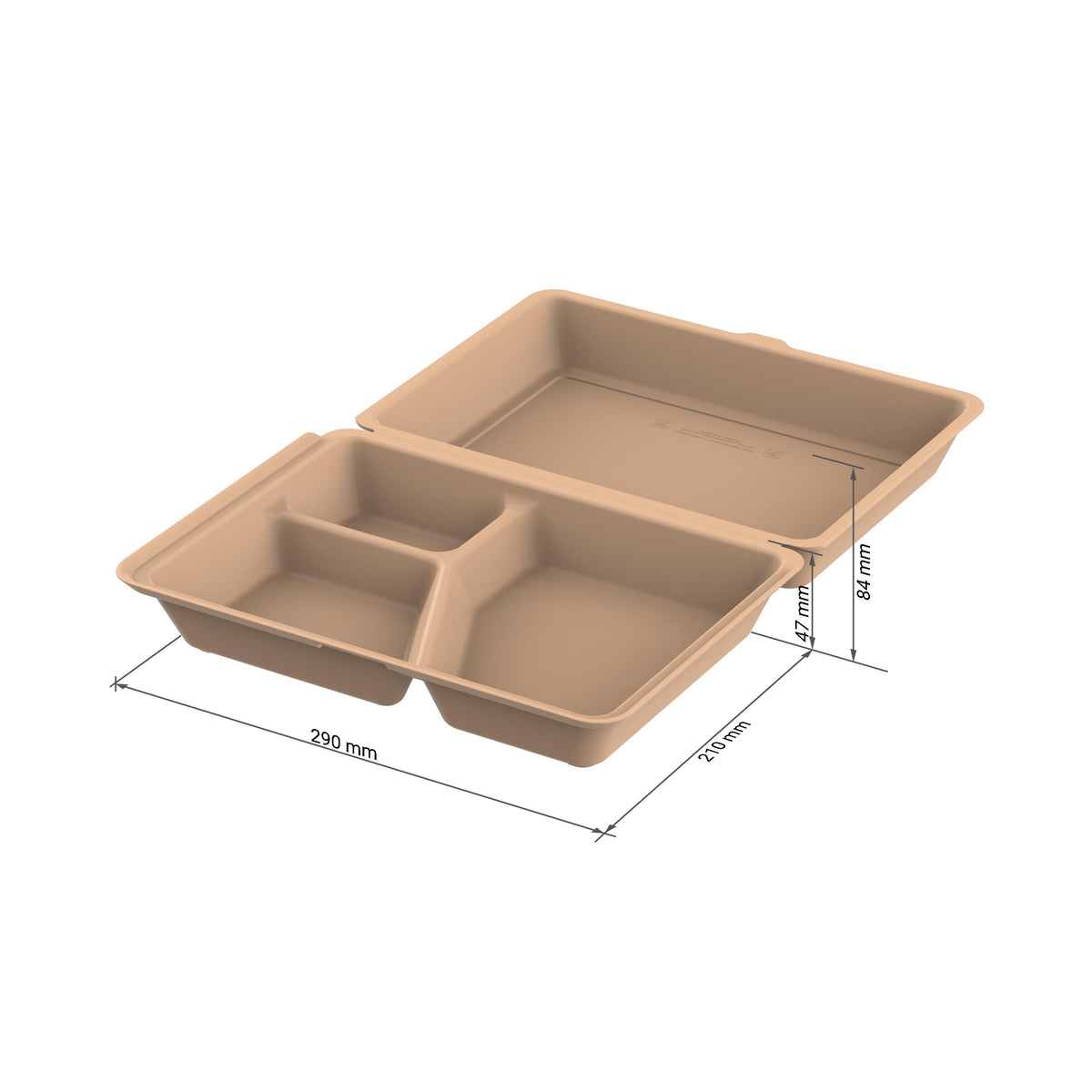 Menübox „ToGo“ XL, 3-geteilt als Werbeartikel mit Logo