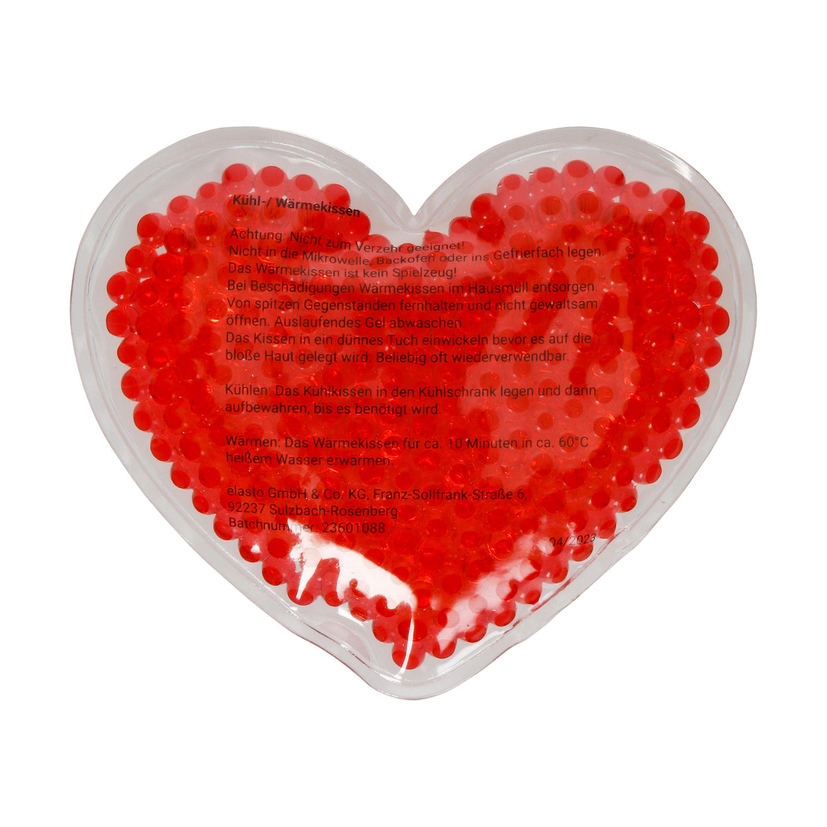 Kühl-/Wärmekissen „Bead“, Herz als Werbeartikel mit Logo