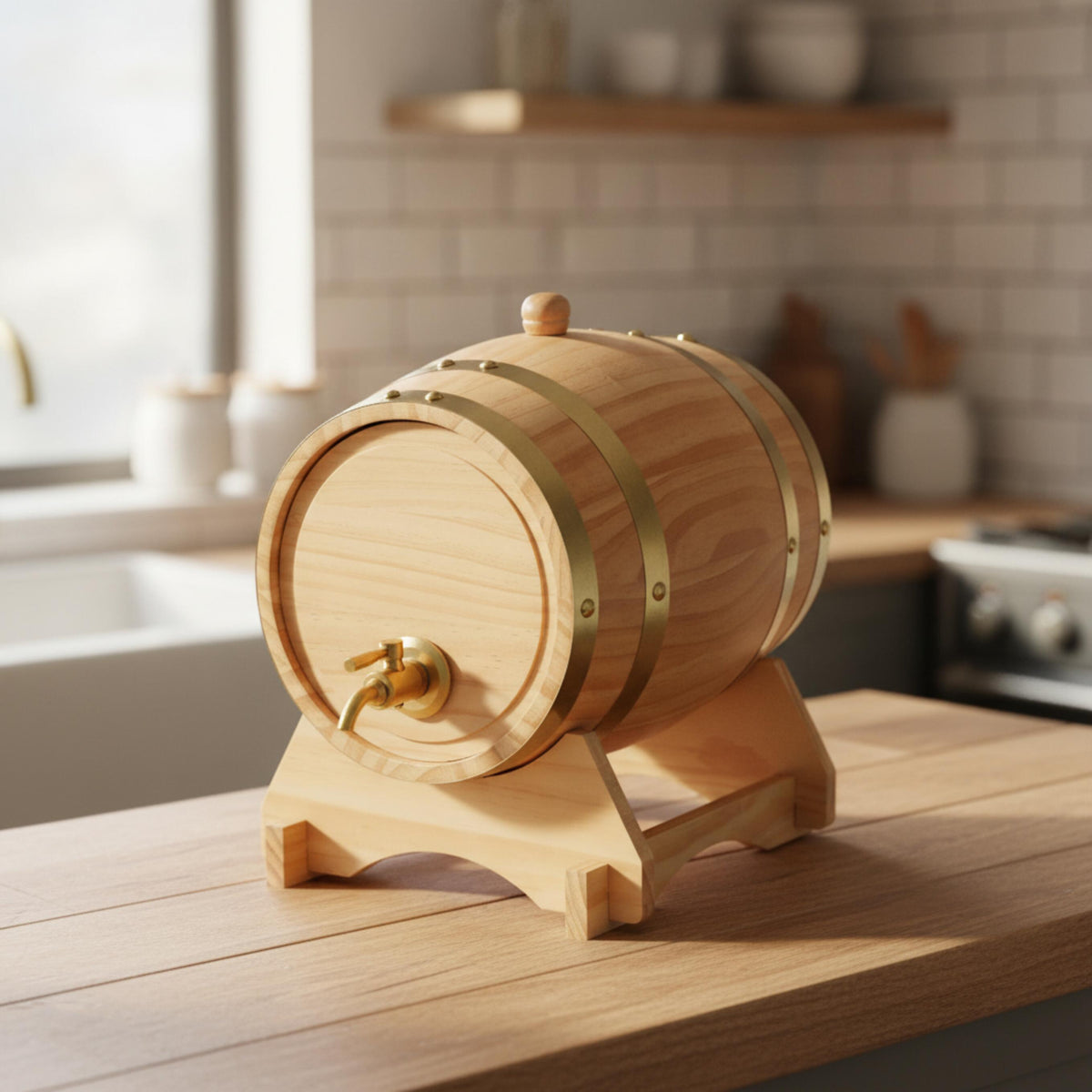 Holzfass „Timber“, 5 l als Werbeartikel mit Logo