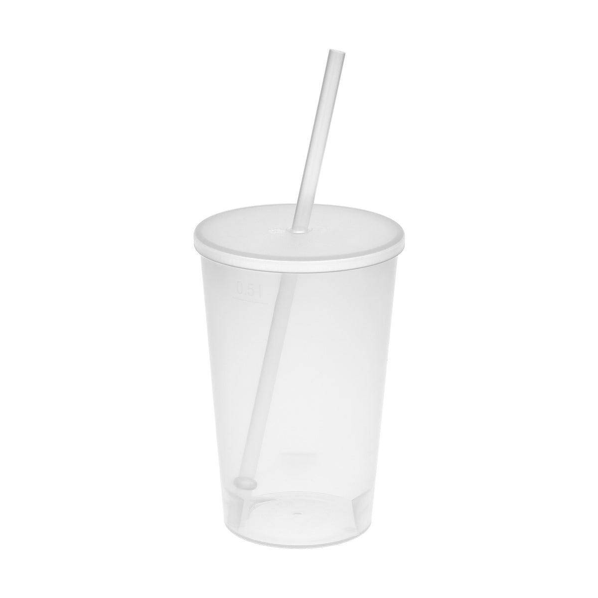 Trinkbecher „Vital“, 500 ml mit Deckel und Strohhalm als Werbeartikel mit Logo