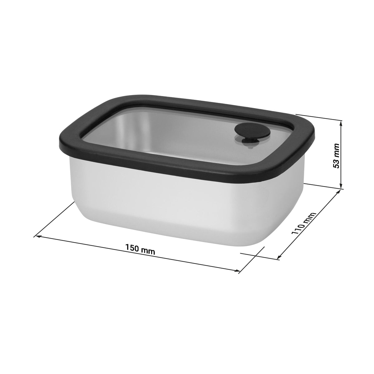 Edelstahl-Lunchbox mit Glasdeckel „RILO“, 550 ml als Werbeartikel mit Logo