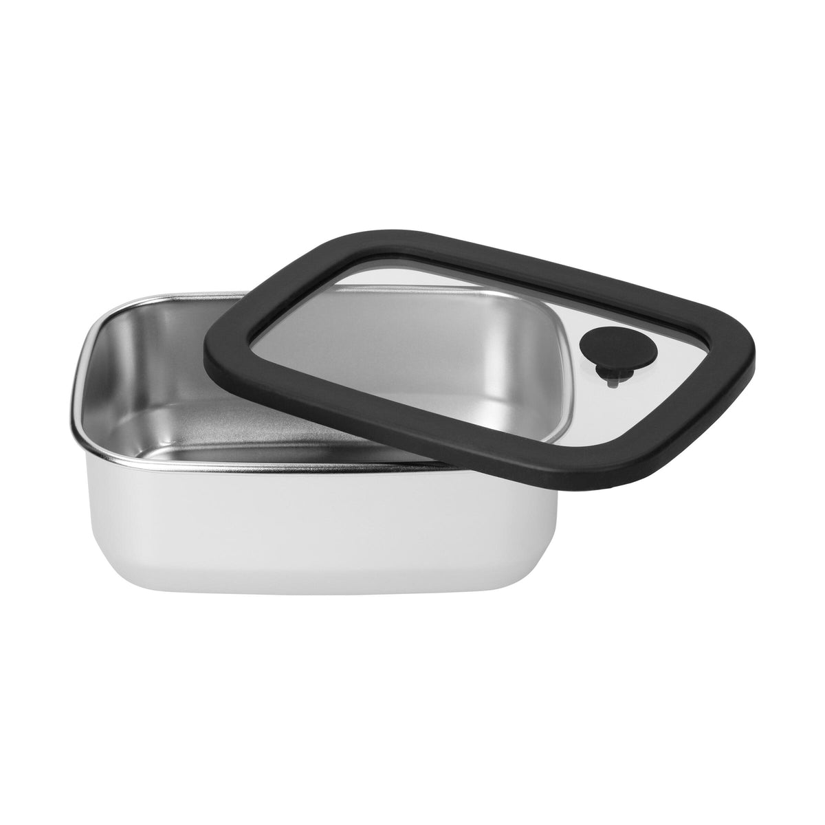 Edelstahl-Lunchbox mit Glasdeckel „RILO“, 550 ml als Werbeartikel mit Logo