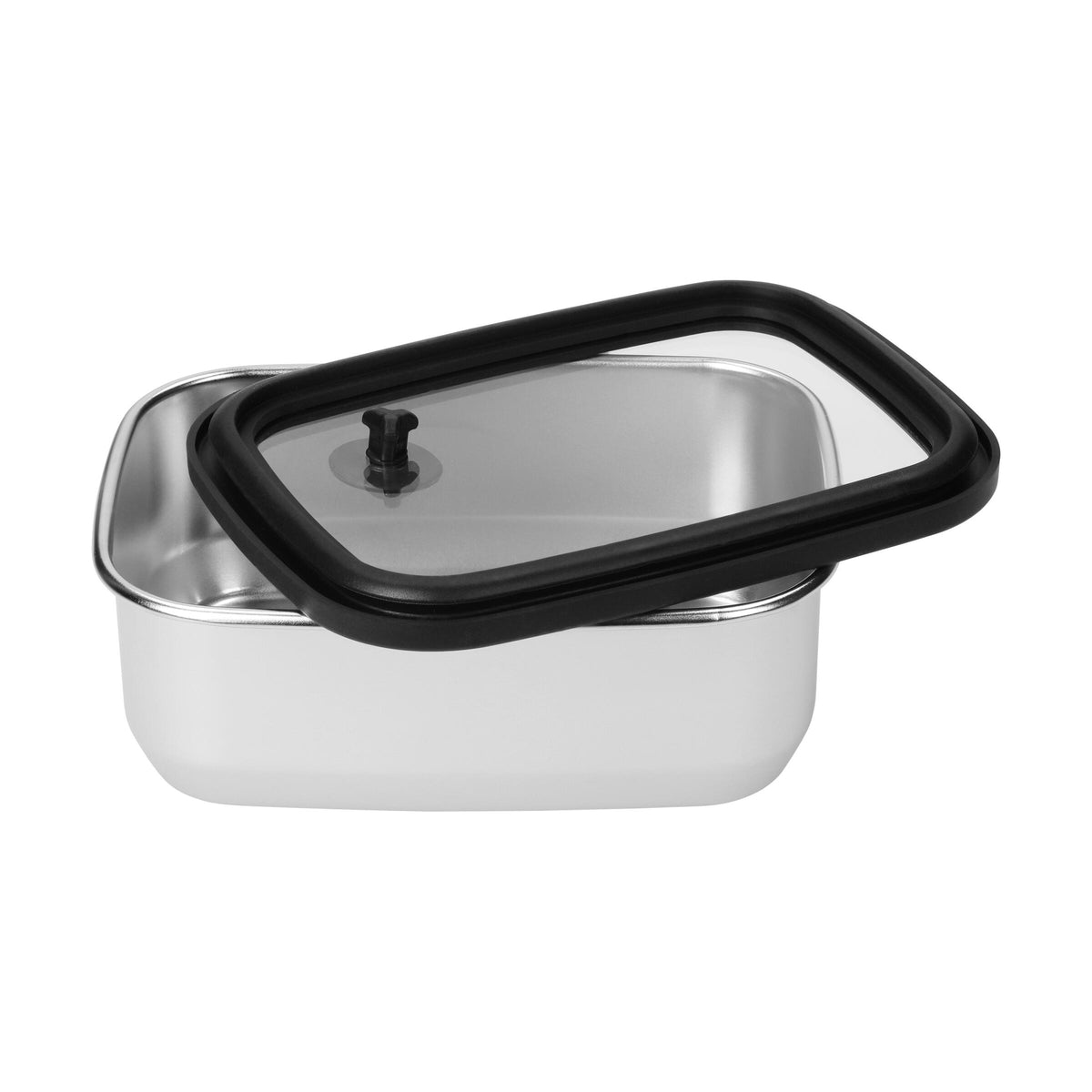 Edelstahl-Lunchbox mit Glasdeckel „RILO“, 550 ml als Werbeartikel mit Logo