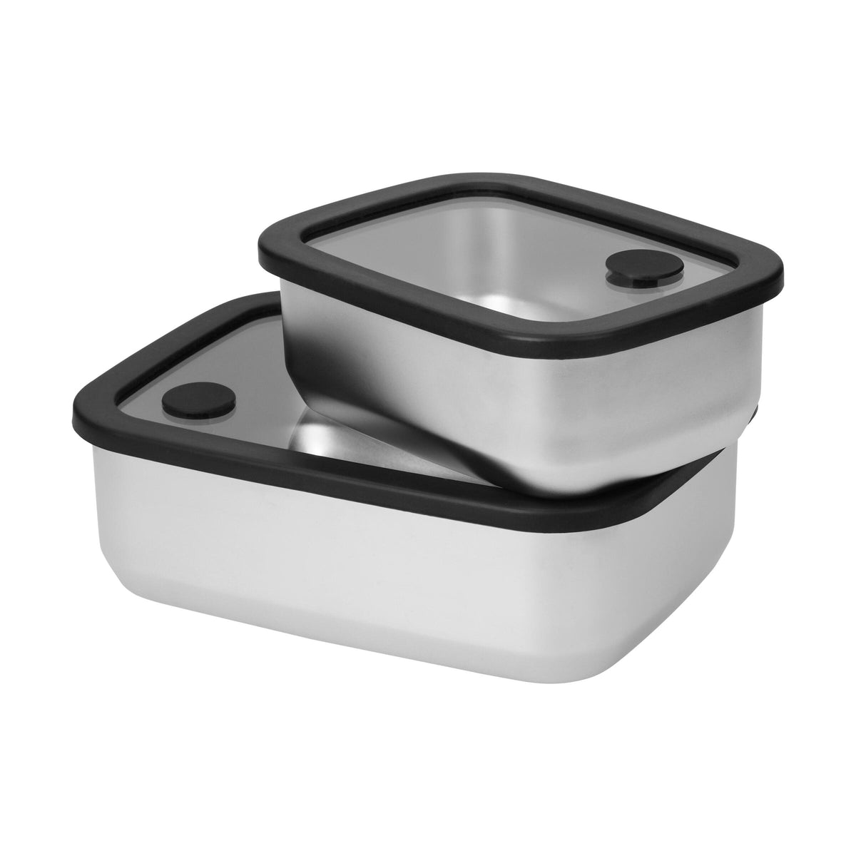 Edelstahl-Lunchbox mit Glasdeckel „RILO“, 550 ml als Werbeartikel mit Logo