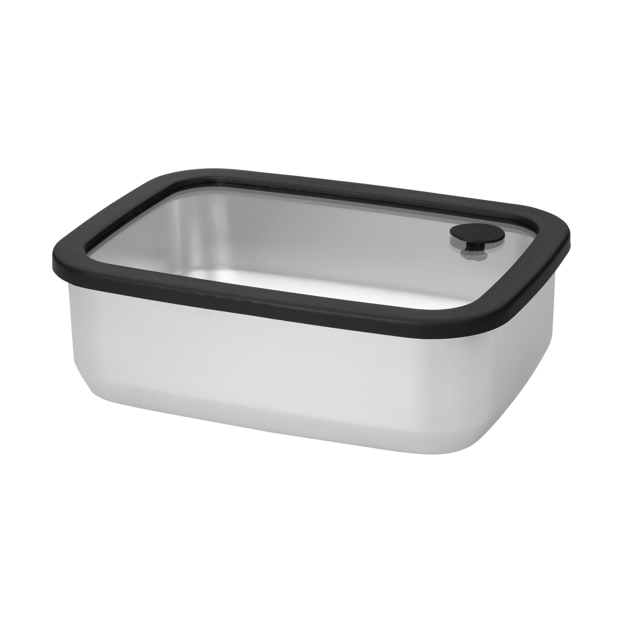 Edelstahl-Lunchbox mit Glasdeckel „RILO“, 1100 ml als Werbeartikel mit Logo