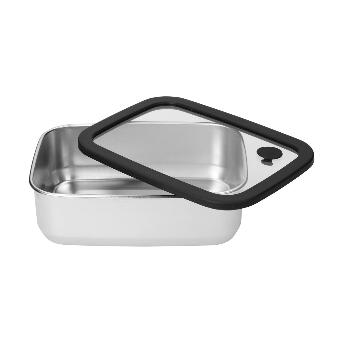 Edelstahl-Lunchbox mit Glasdeckel „RILO“, 1100 ml als Werbeartikel mit Logo