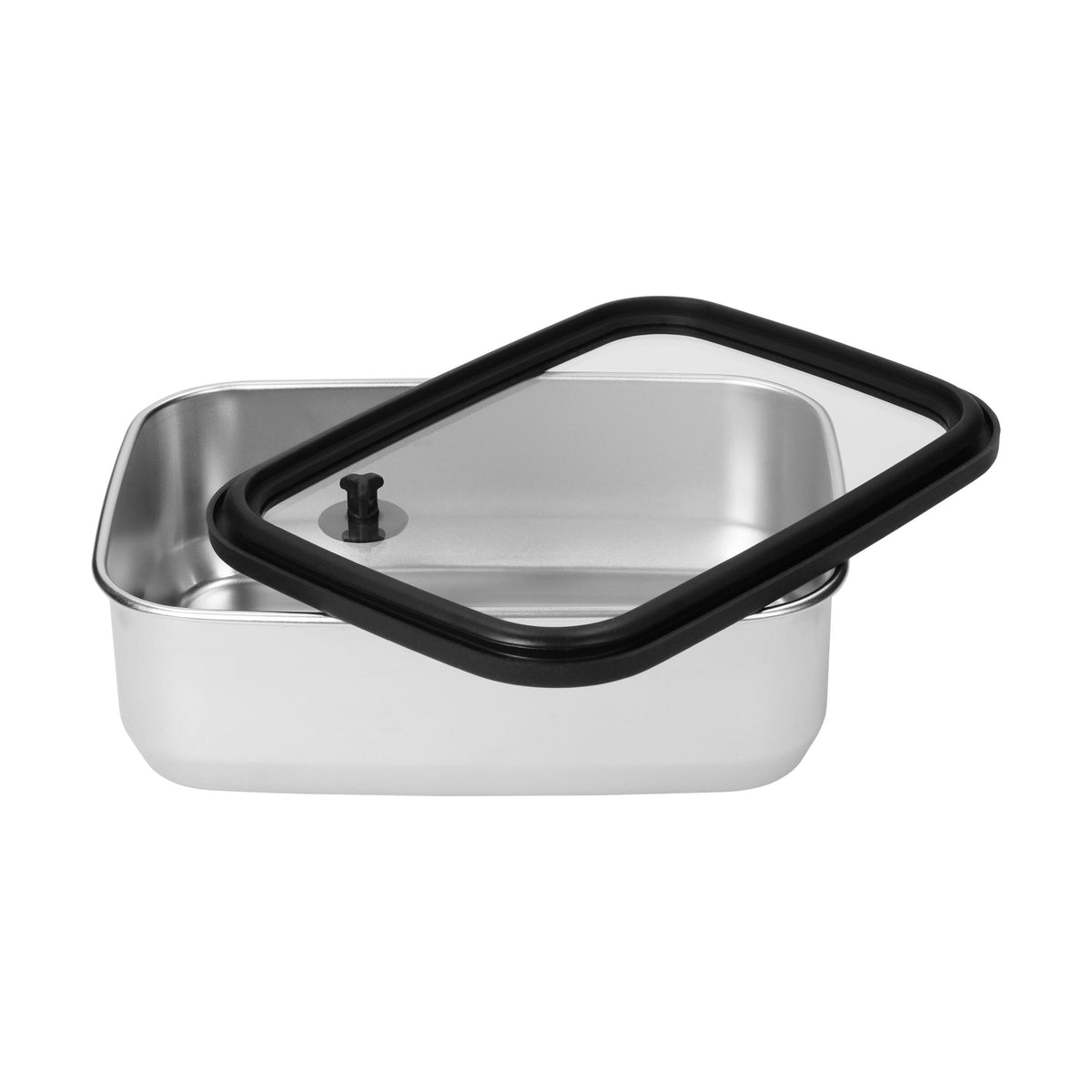 Edelstahl-Lunchbox mit Glasdeckel „RILO“, 1100 ml als Werbeartikel mit Logo