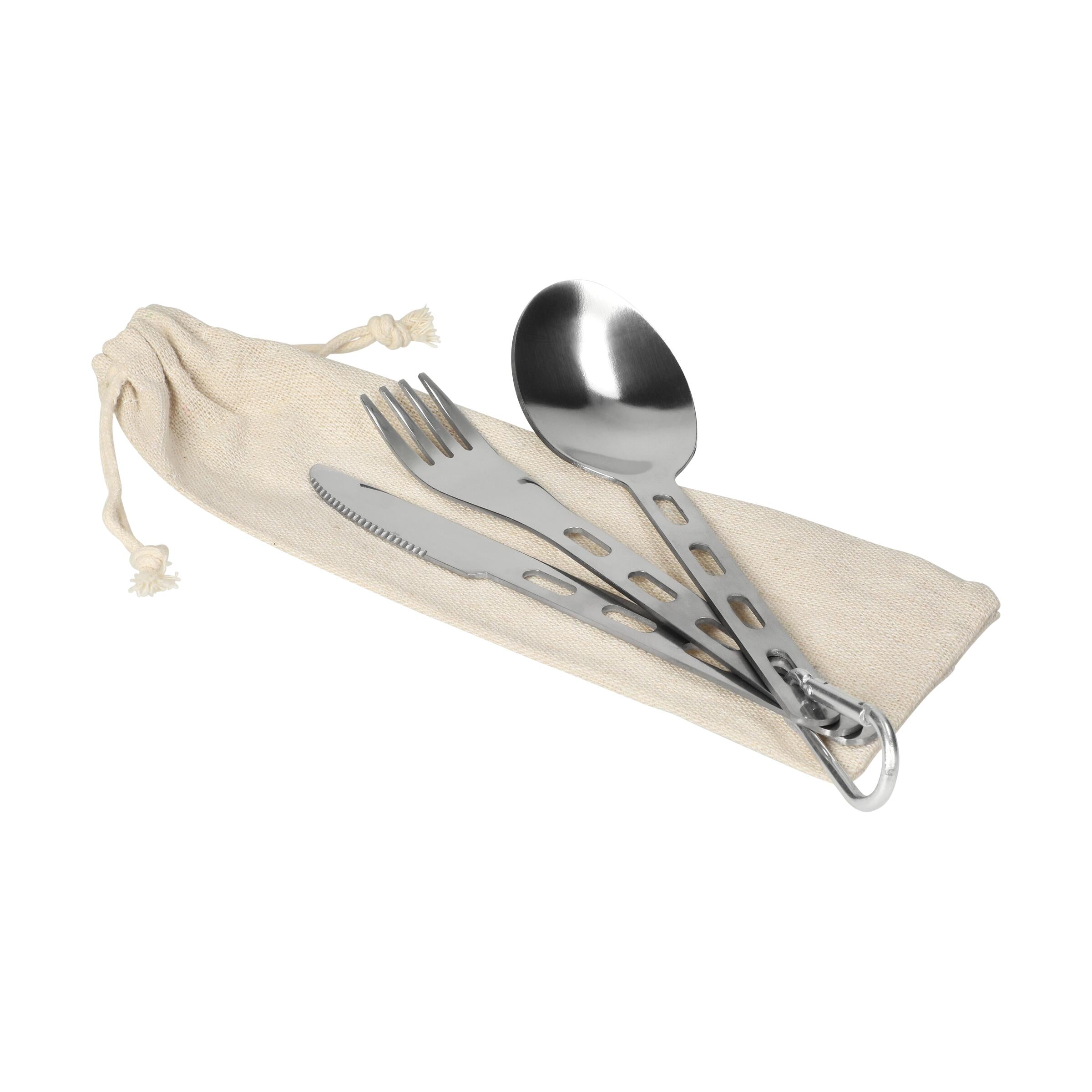 Outdoor-Besteck mit Karabiner „RONA“ als Werbeartikel mit Logo