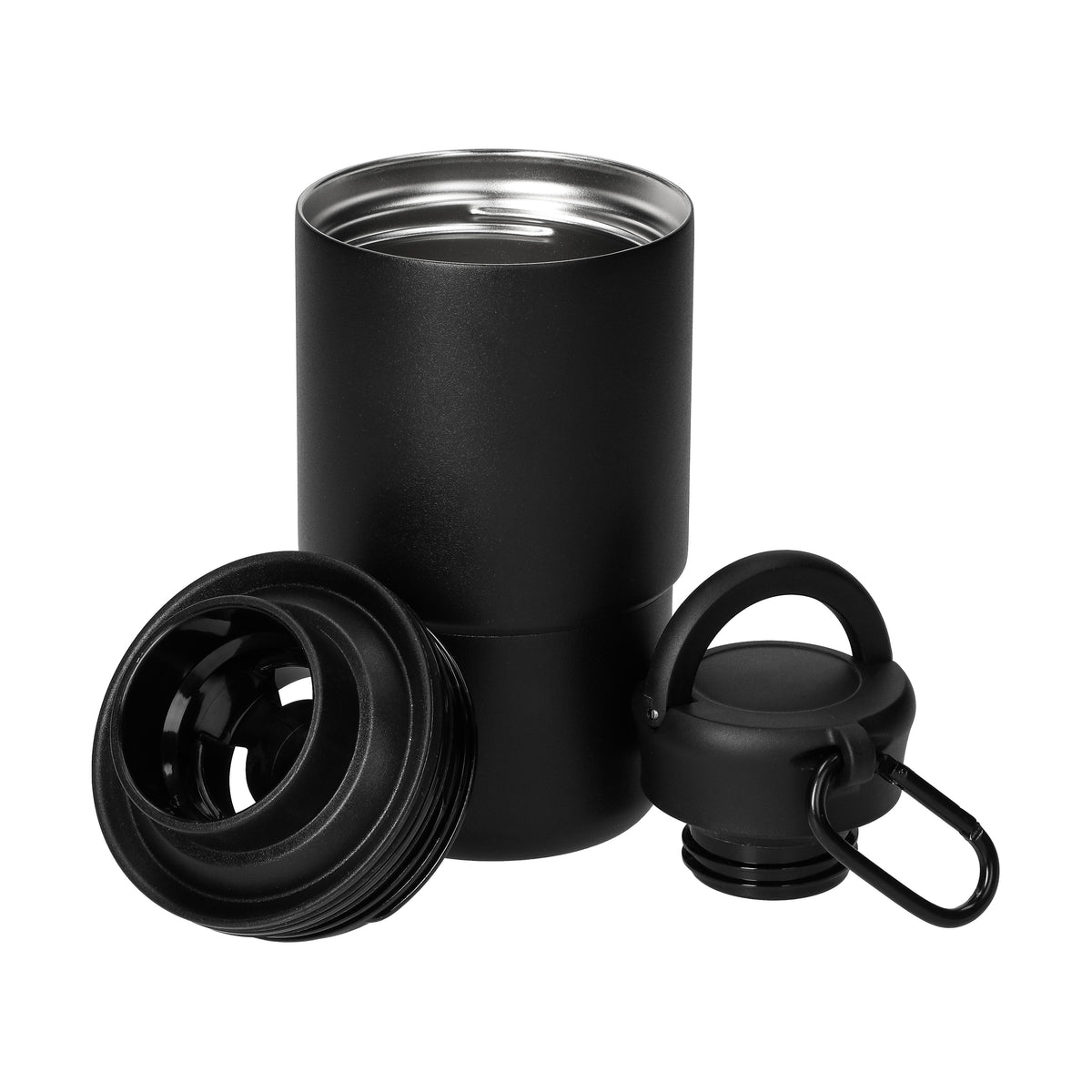 Edelstahlbecher mit Karabiner „Trail“ als Werbeartikel mit Logo