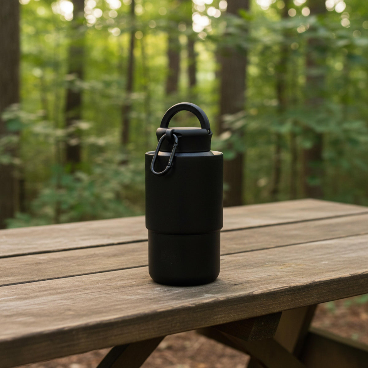 Edelstahlbecher mit Karabiner „Trail“ als Werbeartikel mit Logo