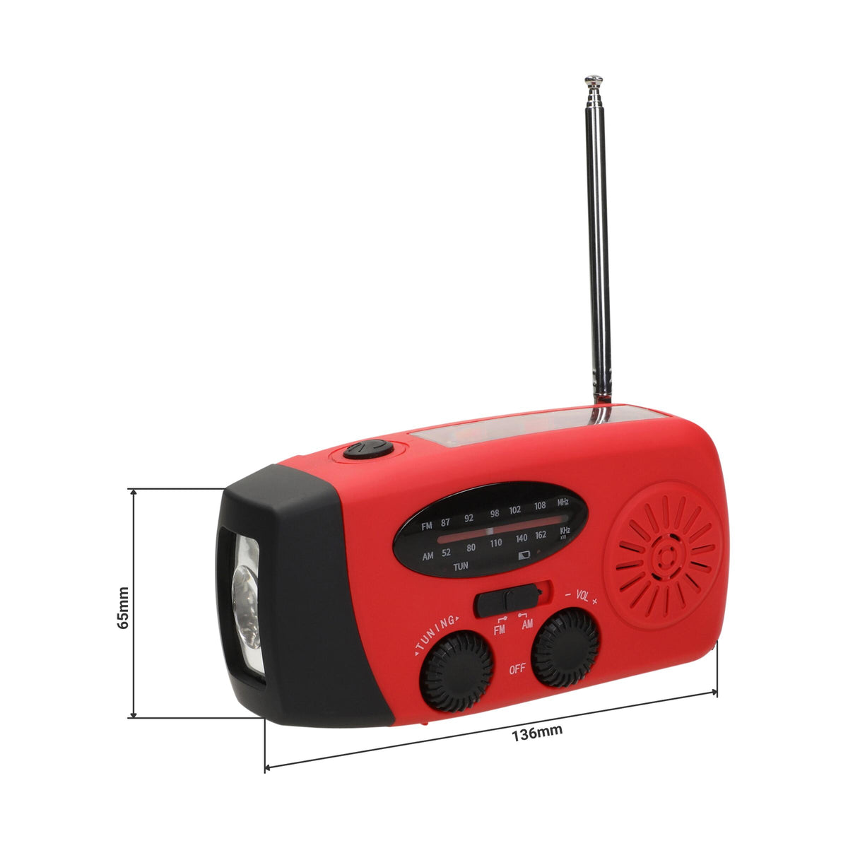 Kurbelradio mit Taschenlampe „Volt“ als Werbeartikel mit Logo