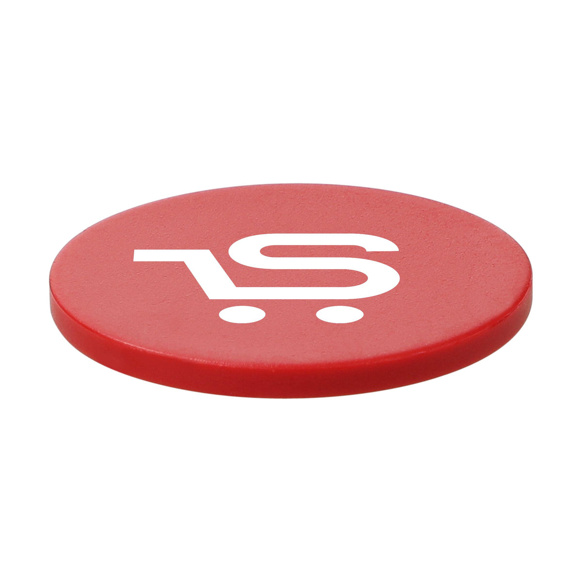 Einkaufswagenchip ohne Loch als Werbeartikel mit Logo