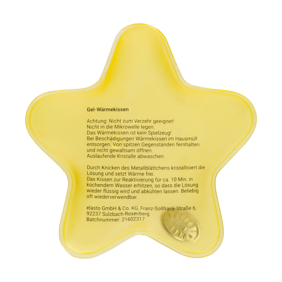 Gel-Wärmekissen „Stern“ als Werbeartikel mit Logo